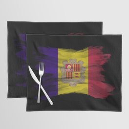 Andorra flag brush stroke, national flag Placemat