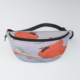 "Two Cardinals And Berries" Fanny Pack