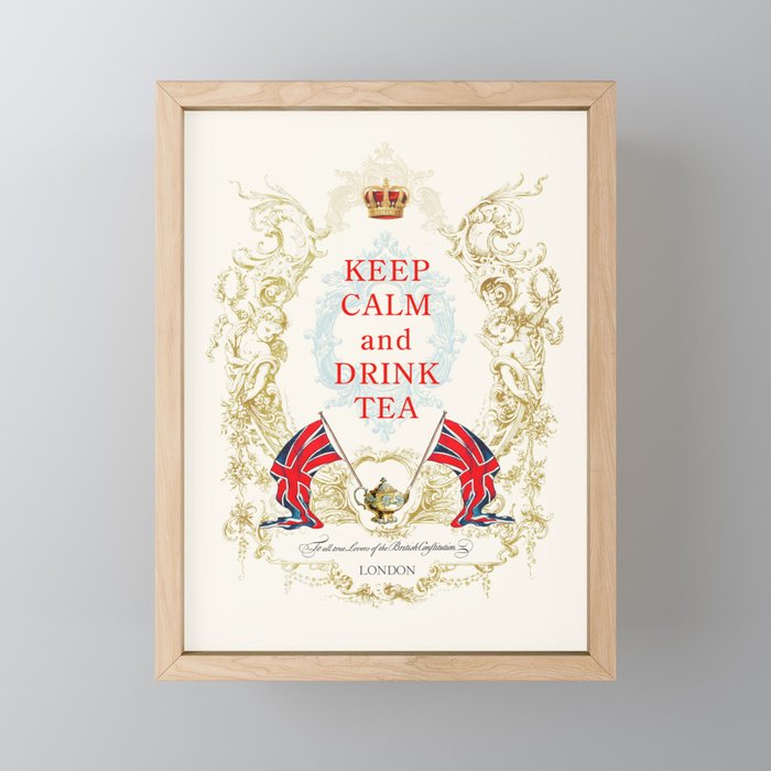 Keep Calm and Drink Tea Framed Mini Art Print