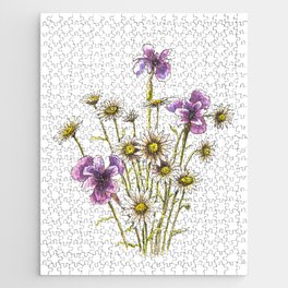 Iris and daisy flowers Jigsaw Puzzle