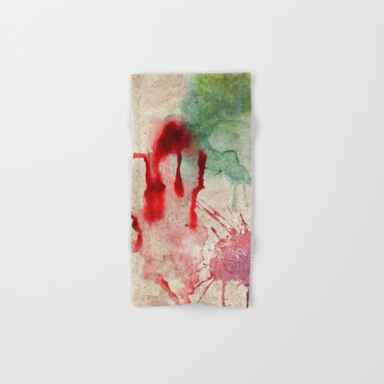 Green & Red Color Splash Hand & Bath Towel