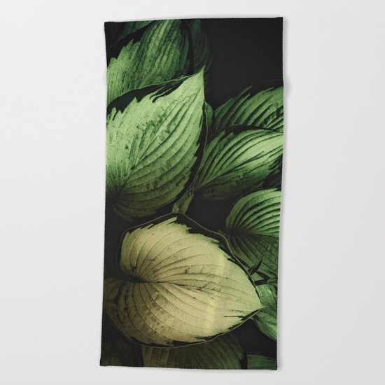 Vintage Japanese Hosta Beach Towel