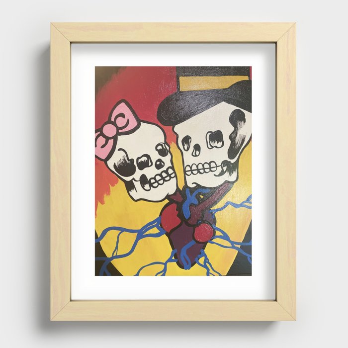 Skulls in Love Recessed Framed Print