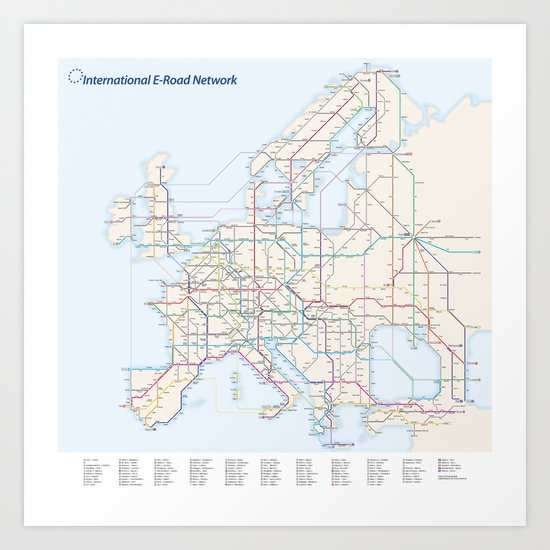 International E-Road Network Art Print