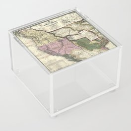 West United States 1846 vintage pictorial map  Acrylic Box