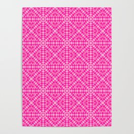 Pink Geometric Kaleidoscope Pattern  Poster