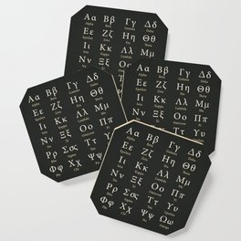 The Greek Alphabet Coaster