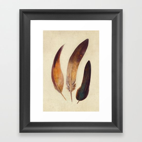 Three Feathers Framed Art Print