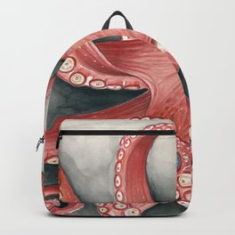 Giant Pacific Red Octopus Watercolor Backpack