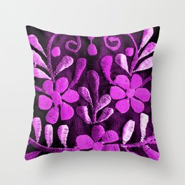 Violet Mexican Flowers Throw Pillow