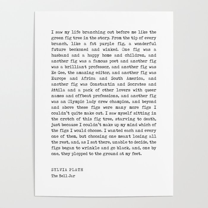 The Bell Jar - Sylvia Plath Quote - Literature - Typewriter Print 1 Poster