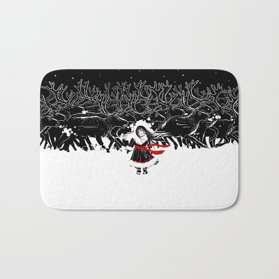 Night of Reindeer Bath Mat