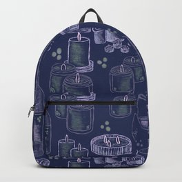 Wine and Candles - blue Backpack | Cocinero, Kalinquita, Pattern, Digital, Painting, Wine, Grapes, Winelover, Bar, Cocina 