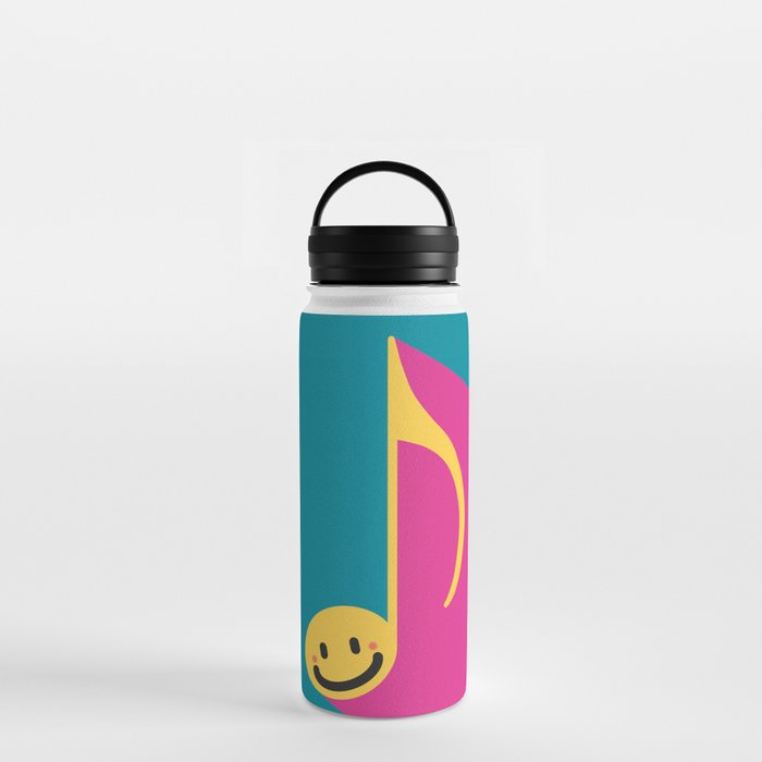 Happy smile vintage musical note 1 Water Bottle