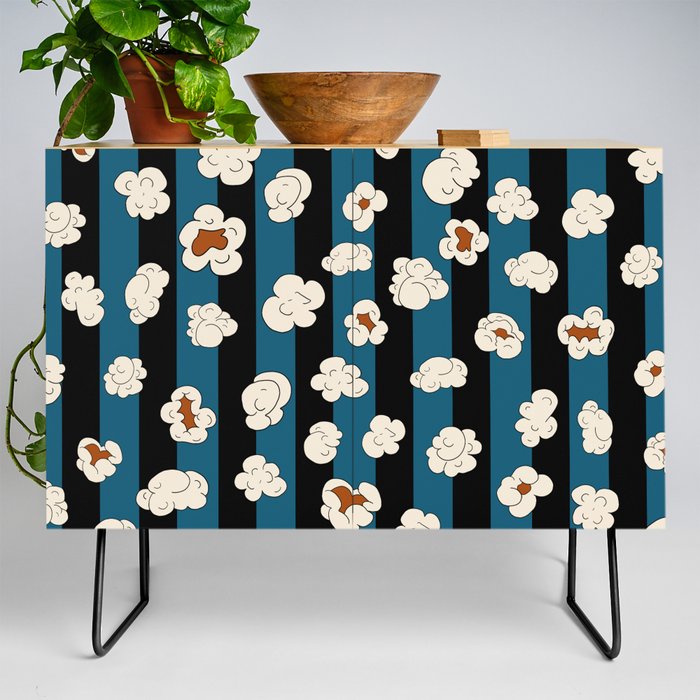 Popcorn retro Black lines 3 Credenza