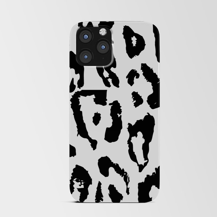 Black and White Jaguar Skin Pattern iPhone Card Case
