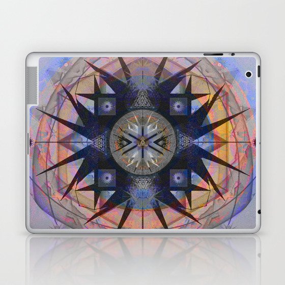 Peace and Passion Cosmic Meditation Mandala Sacred Geometry Print Laptop & iPad Skin