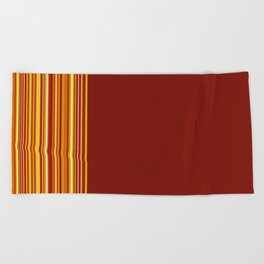 Red and warm stripes Beach Towel