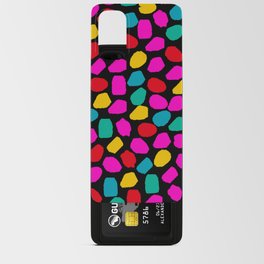 Ink Dot Colourful Mosaic Pattern Bright 80s Colours on Black Android Card Case
