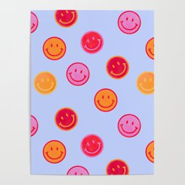 Smiling faces pattern no2 Poster