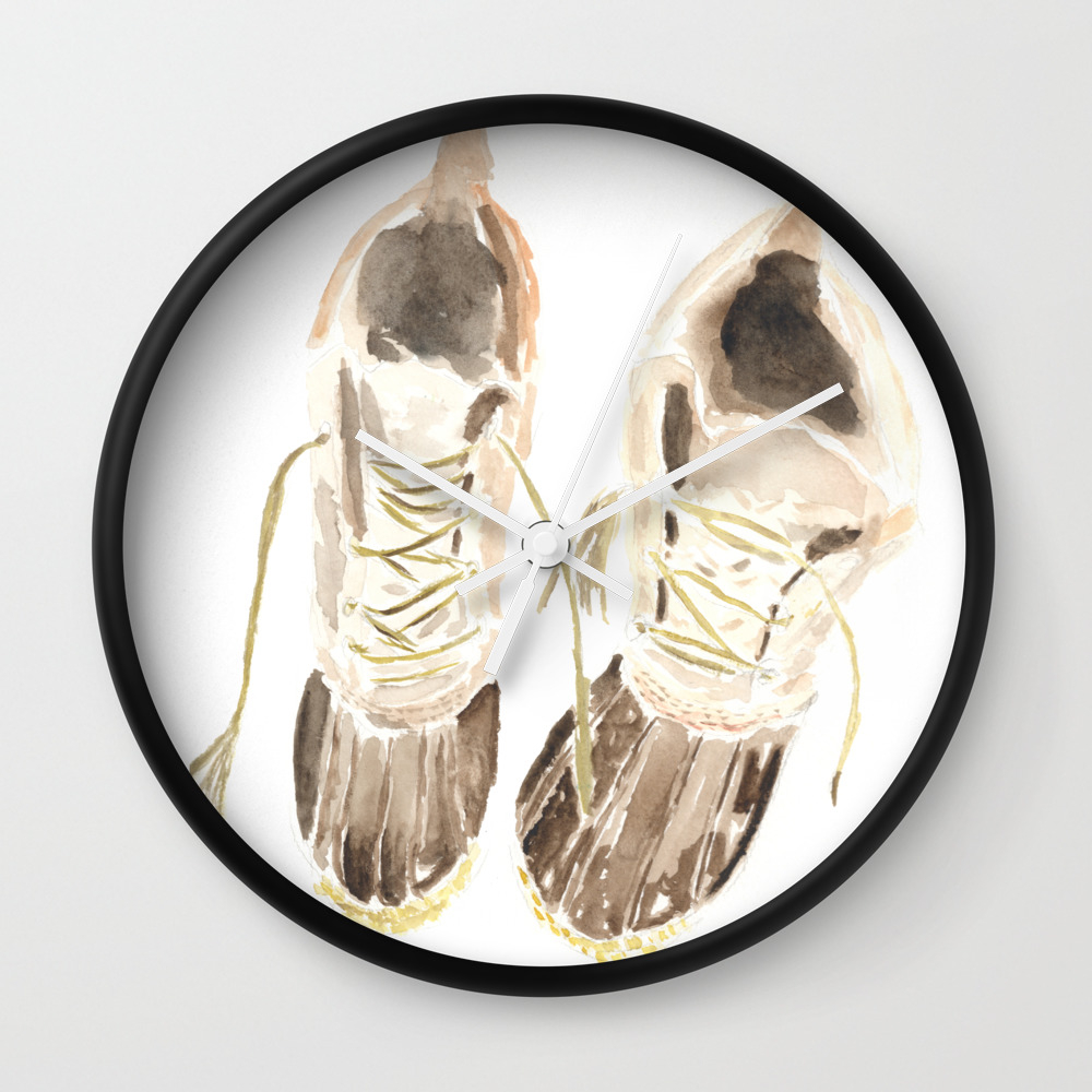 Worn Winter Boots New England Classic Wall Clock By Ddsilverpennies Society6