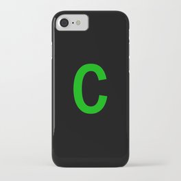 LETTER c (GREEN-BLACK) iPhone Case
