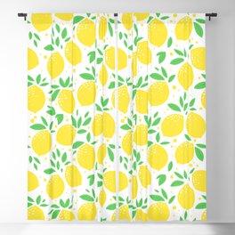 When Life Gives You Lemons, Make Lemonade. Lemons and Leaves Watercolor Illustration Blackout Curtain