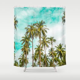 Landscape coconut palm trees Shower Curtain