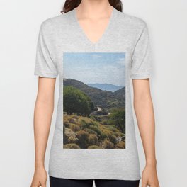 The Road to Nowhere | Idyllic Summer Photograph of an Island Road in Nature | Greek, South of Europe V Neck T Shirt