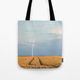 Windmills on the rape field Tote Bag