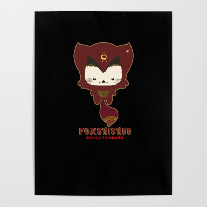 Foxshishee, Cute Monster, Japan, Yōkai, Tokio Poster