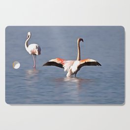 Sunbathing Or Wing-Drying Flamingo Art Cutting Board