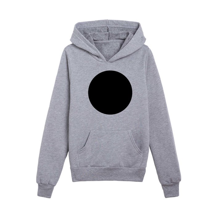 Black round circle dot — Modern minimal geometric art — Contemporary abstract minimalist design Kids Pullover Hoodie