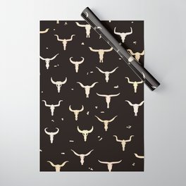 Cow Skulls Western Seamless Pattern Wrapping Paper