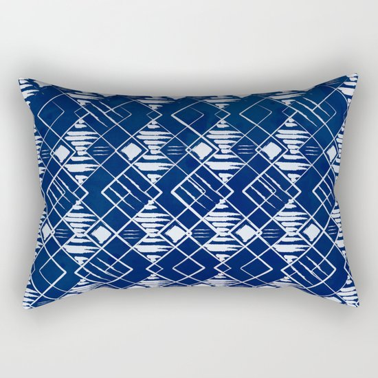 Blue Summer Pattern Rectangular Pillow