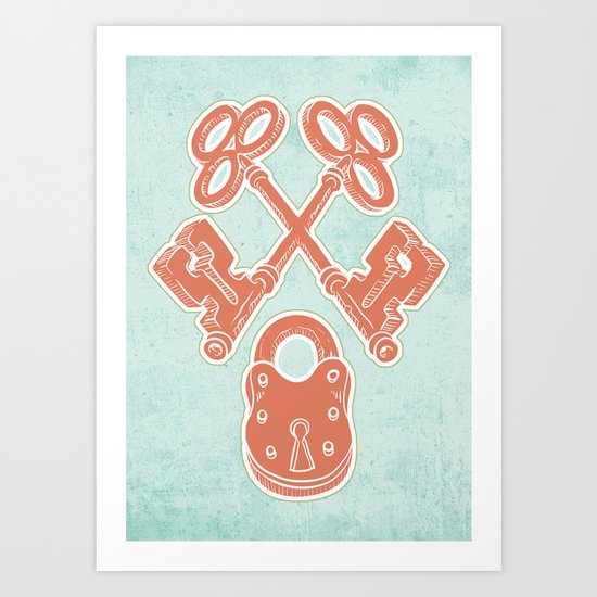Keys and Lock Art Print