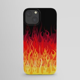 Yellow Red Black - Retro Old School Hot Rod Flames  iPhone Case