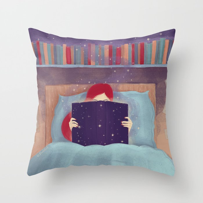 Booklover Throw Pillow