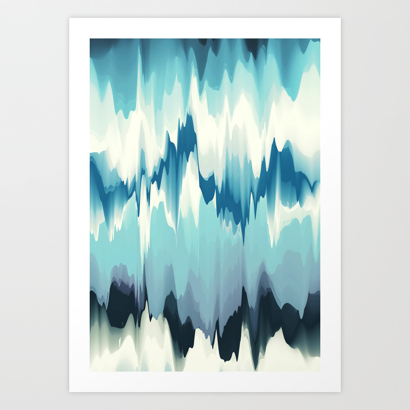 Abstract Art Icy Mountains Art Print By Alexvdesign Society6