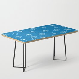 Seamless abstract mid century modern pattern - Blue and White Coffee Table