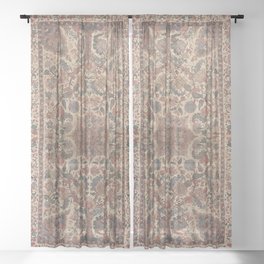 Antique Chintz Ornamental Sitsen Bedspread Sheer Curtain