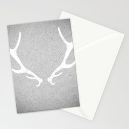 White & Grey Antlers Stationery Cards