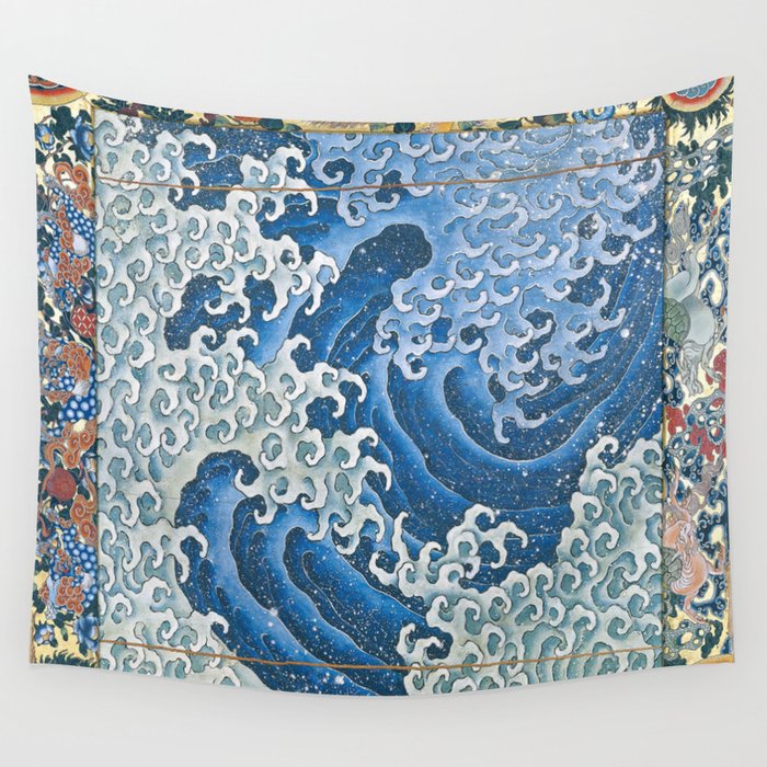 Masculine Waves (Onami) Katsushika Hokusai Wall Tapestry