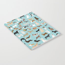 Dogs pattern print must have gifts for dog person mint dog breeds Notebook