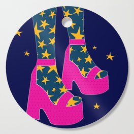 Boogie Wonderland // Pink, Fun, Shoes, Stars, Girly Cutting Board