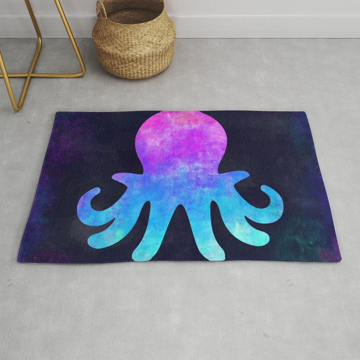 Octopus In Space Animal Graphic Art Watercolor Canvas