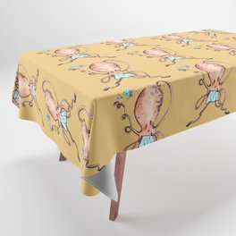 Quirky Octopus Orange Yellow Tablecloth