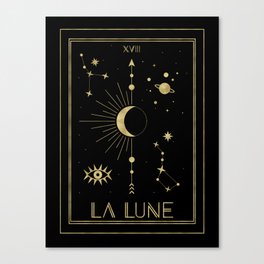 The Moon or La Lune Gold Edition Canvas Print