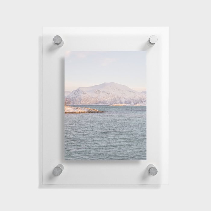 Sommarøy Island Landscape | Winter Mountain View in Norway Art Print | Pastel Color Europe Travel Photography Floating Acrylic Print