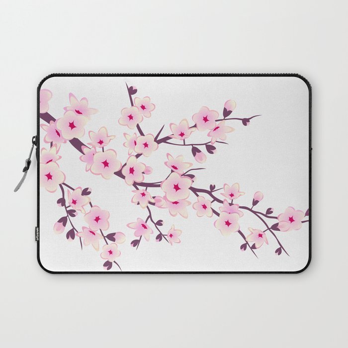 Cherry Blossom Pink White Laptop Sleeve